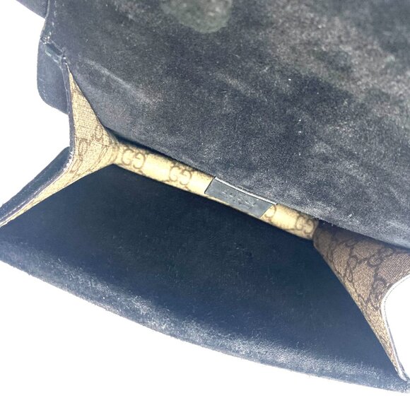 GUCCI GG Monogram Mini Dionysus Shoulder Bag - Taupe with Black Suede - Picture 8 of 12